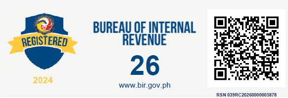 Bureau of Internal Revenue registration seal for Mamita's PH — registration number RSN 039RC20260000005878. Scan the QR code to verify.